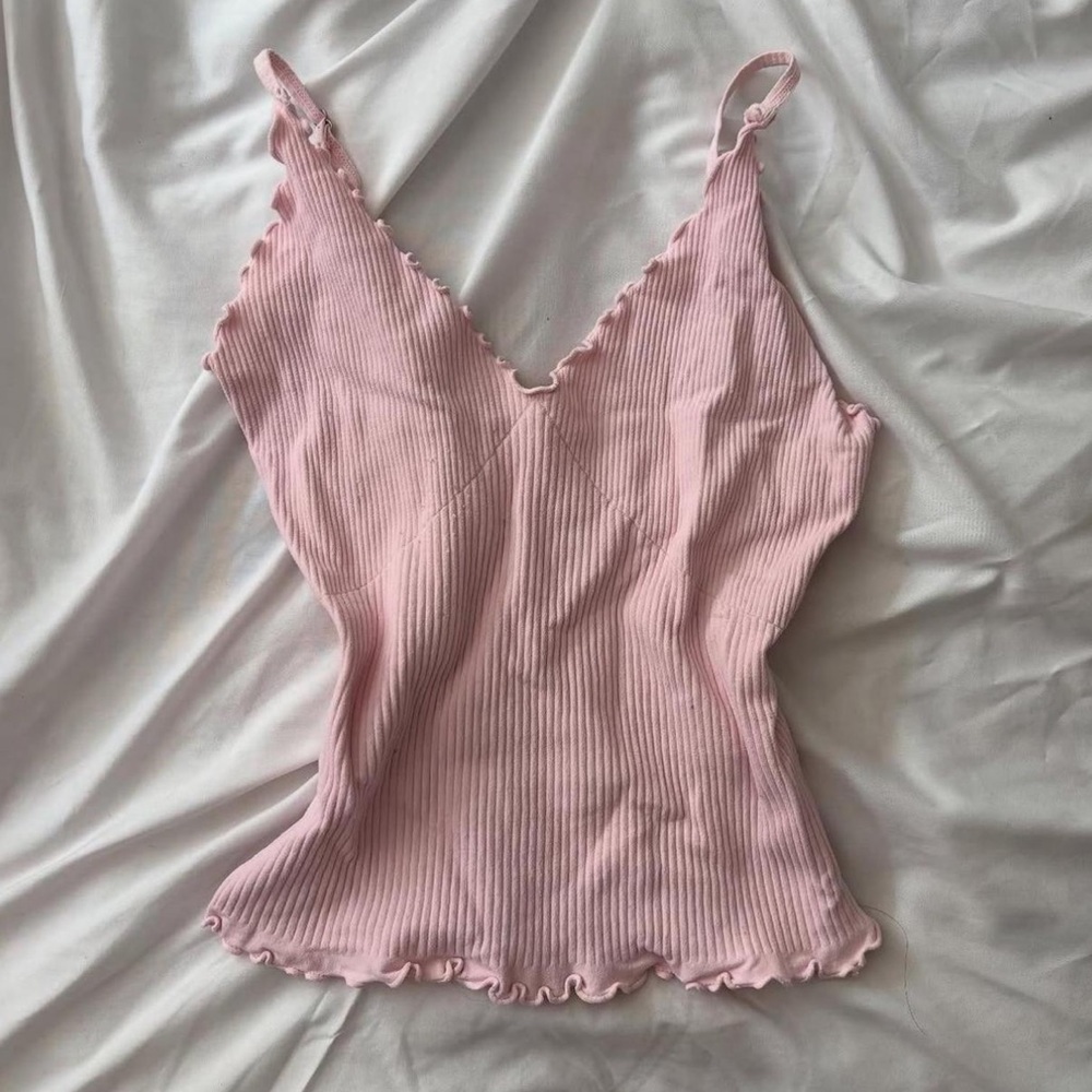 Free People Pink Ribbed Camisole